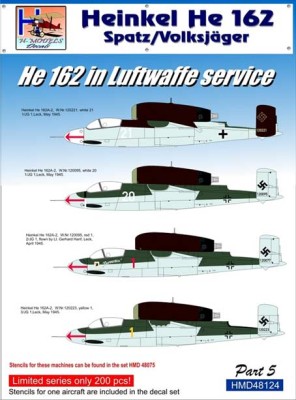 Hm Decals HMD-48124 1/48 Decals Heinkel He 162 Foreign Service Part 5