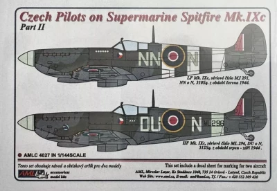 AML AMLC144027 Decals Czech pilots S.Spitfire Mk.IXc - Pt.2 1/144