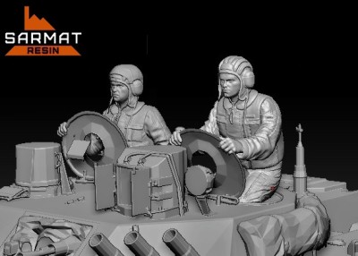 Sarmat Resin SRms35003 Набор 3 фигуры. Экипаж ББМ (БМП-3/БМД-4/Т-72АВ/Б1) в комплекте 6б15 &quot;Ковбой&quot; 1/35