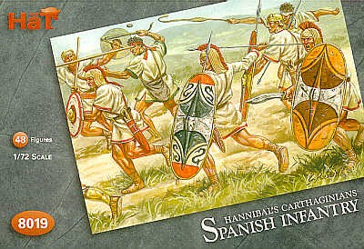 HAT 8019 Carthaginian Spanish Infantry 48 figures 24 Scutari, 12 Caetrati, 12 BAeleric Slingers 1/72