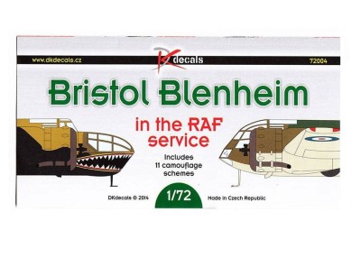 Dk Decals 72004 Bristol Blenheim - in RAF service (11x camo) 1/72