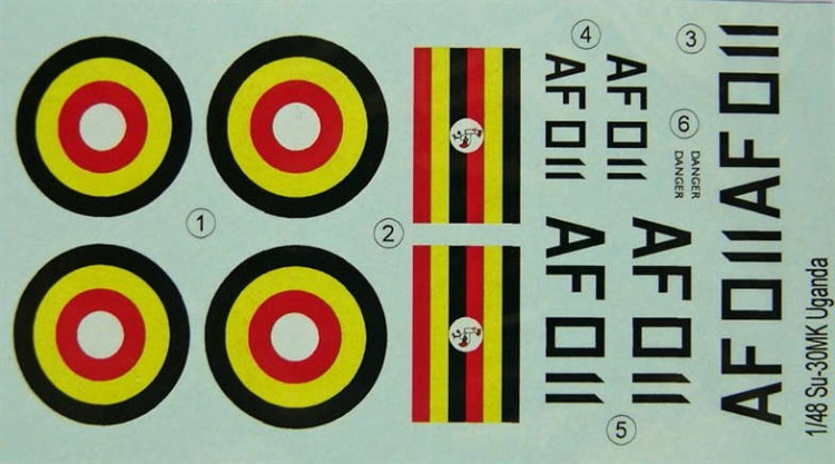 LF Model C4865 Decals Su-30 MK2 over Uganda (TRUMP/ACAD) 1/48