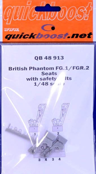 QuickBoost QB48913 British Phantom FG.1/FGR.2 seats w/ saf.belts 1/48