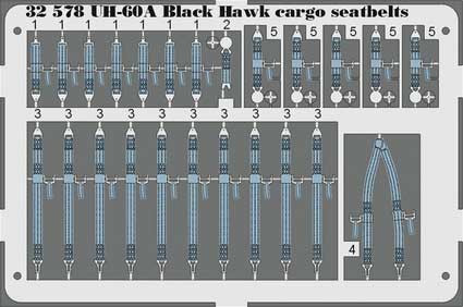 Eduard 32578 UH-60A cargo seatbelts 1/32 ACA/ITA