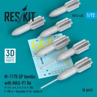 Reskit RS72-432 M-117R GP bombs w/ MAU-91 fin (6 pcs.) 1/72