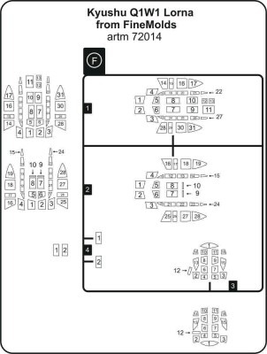 Fly model M7214 Masks for Kyushu Q1W1 Lorna (FINEMOLDS) 1/72