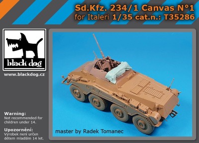 Black Dog T35286 Sd.Kfz.234/1 Puma Canvas NВ°1 (designed to be used with Italeri kits) 1/35