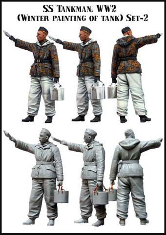 Evolution Miniatures 35091 SS Tankman. WW2 (Winter painting of tank) Set-2