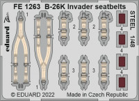 Eduard FE1263 B-26K Invader seatbelts STEEL (ICM) 1/48