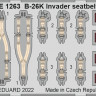 Eduard FE1263 B-26K Invader seatbelts STEEL (ICM) 1/48