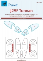 Peewit M72298 Canopy mask J29F Tunnan (TARANGUS) 1/72