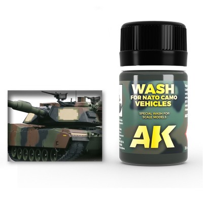 AK Interactive AK-00075 Смывка для нанесения эффектов Камуфляж танков НАТО