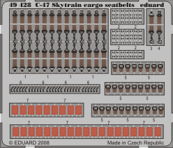 Eduard 49428 C-47 Skytrain cargo seatbelts TRU