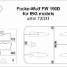 Fly model M7231 Mask for Focke Wulf Fw 190D (IBG) 1/72