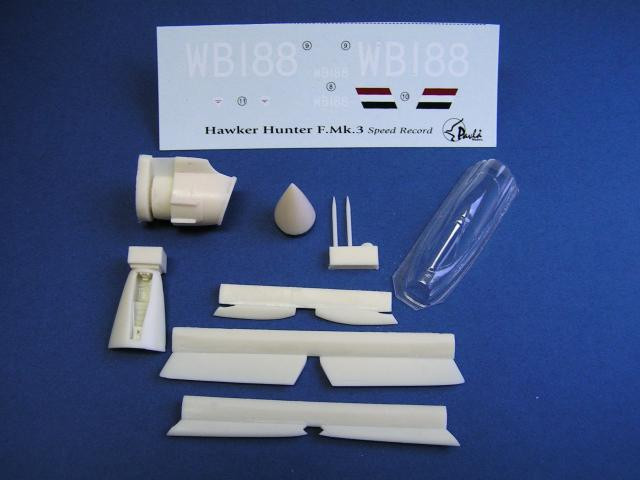 Pavla Models U72-89 Hawker Hunter F.Mk.3 + vacu canopy + decal sheet for Revell 1:72