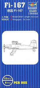 Trumpeter 03465 Немецкий палубный бомбардировщик Fi-167 1/700