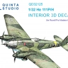 Quinta studio QD32125 He 111 P/H (Revell/ProModeler) 3D Декаль интерьера кабины 1/32