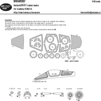 New Ware M1337 Mask Rafale M BASIC (ACAD 12368) 1/48