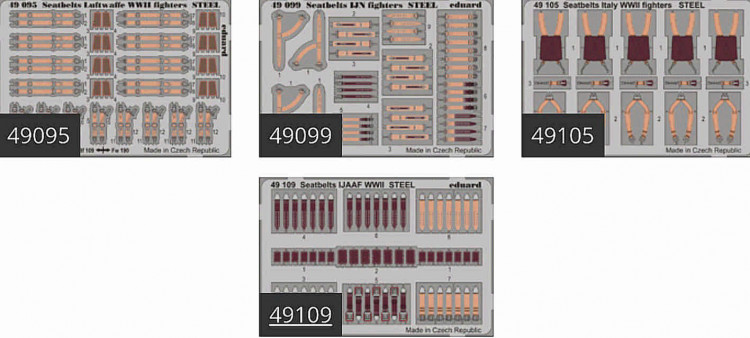Eduard BIG49343 Seatbelts WWII Axis AF STEEL 1/48