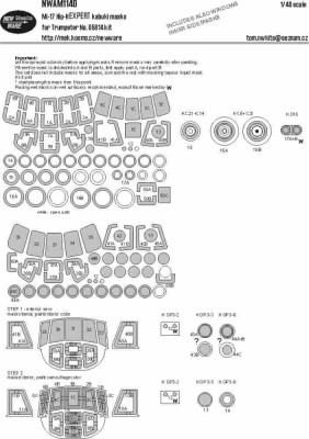 New Ware NWA-M1140 Mask Mi-17 Hip-H expert (Trump 05814) 1/48