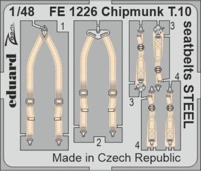Eduard FE1226 Chipmunk T.10 seatbelts STEEL (AIRF) 1/48
