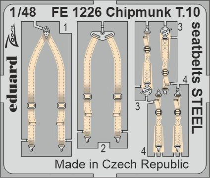 Eduard FE1226 Chipmunk T.10 seatbelts STEEL (AIRF) 1/48