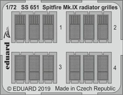Eduard SS651 1/72 Spitfire Mk.IX radiator grilles (EDU)