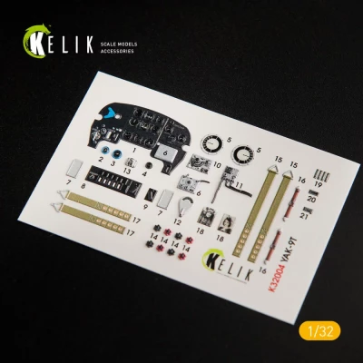 Reskit K32004 Yak-9T interior 3D decals (ICM) 1/32