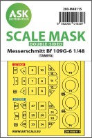 Art Scale 200-M48115 Messerschmitt Bf-109G-6 wheels and canopy frame paint masks (inside and outside), self-adhesive and pre-cut 1/48