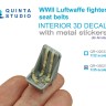 Quinta studio QR+35027 Комплект ремней для истребителя Luftwaffe, ВМВ (с металлическими пряжками) (для всех моделей) 1/35