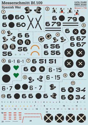 Print Scale 72460 Messerschmitt Bf-109. Spanish War 1/72