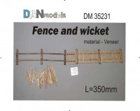 Dan Models 35231 материал для диорам - Набор для изготовления забора с калиткой материал - шпон