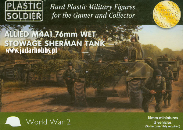 Plastic Soldier WW2V15008 - M4A1 76mm Wet Stowage Sherman Tank (15mm)