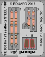 Eduard FE860 Hs 123 seatbelts STEEL 1/48