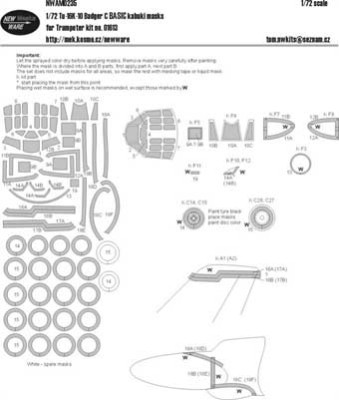 New Ware NWA-M0235 1/72 Mask Tu-16K-10 Badger C BASIC (TRUMP 01613)