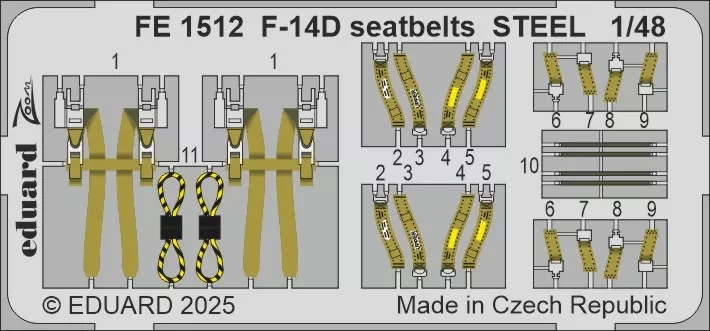 Eduard FE1512 F-14D seatbelts STEEL (G.W.H.) 1/48