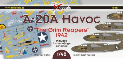 Dk Decals 48067 A-20A Havoc 'The Grim Reapers' (6x camo) 1/48