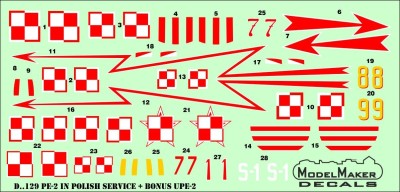 Model Maker Decals D48129 Petlyakov Pe-2 IN POLISH SERVICE 1/48