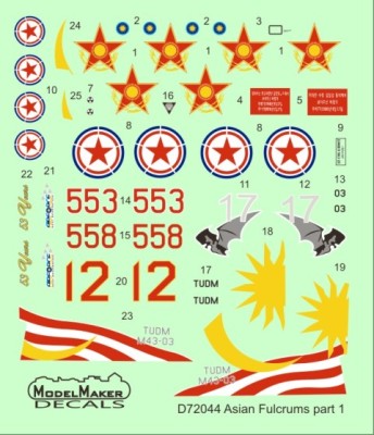 Model Maker Decals D72044 Asian Fulcrums part 1 1/72
