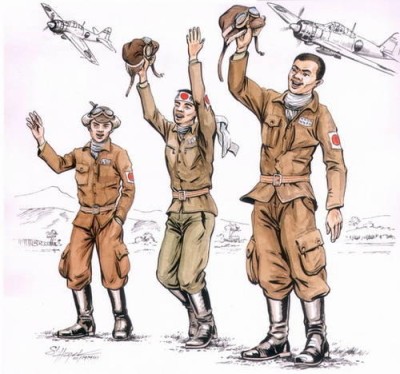 CMK F72113 Japanese kamikaze pilots (3 fig. ) 1/72