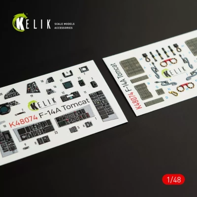 Reskit K48074 F-14A Tomcat interior 3D decals (ITAL) 1/48
