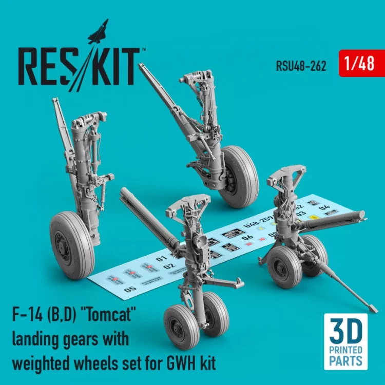 Reskit U48262 F-14 B,D Tomcat land.gears w/ weighted wheels 1/48