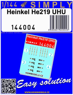 HGW 144004 Seatbelts Heinkel He 219 UHU (SIMPLY) 1/144