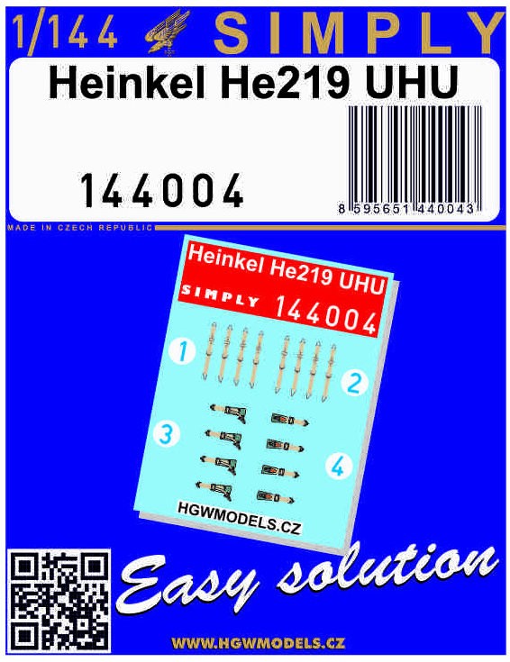 HGW 144004 Seatbelts Heinkel He 219 UHU (SIMPLY) 1/144