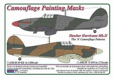 AML AMLM49031 Камуфляжные маски Hawker Hurricane Mk.II 'A' 1/48