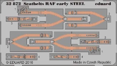 Eduard 32872 Seatbelts RAF early STEEL 1/32