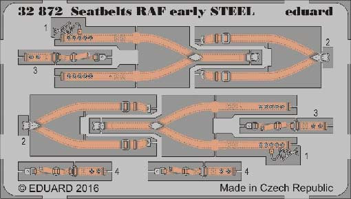 Eduard 32872 Seatbelts RAF early STEEL 1/32