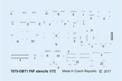 Eduard D72014 F6F stencils 1/72