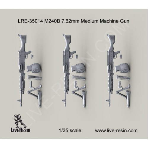 LiveResin LRE35014 M240B 7.62mm Medium Machine Gun 1/35