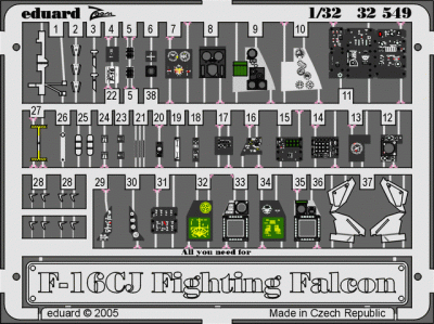 Eduard 32549 F-16CJ interior ACA